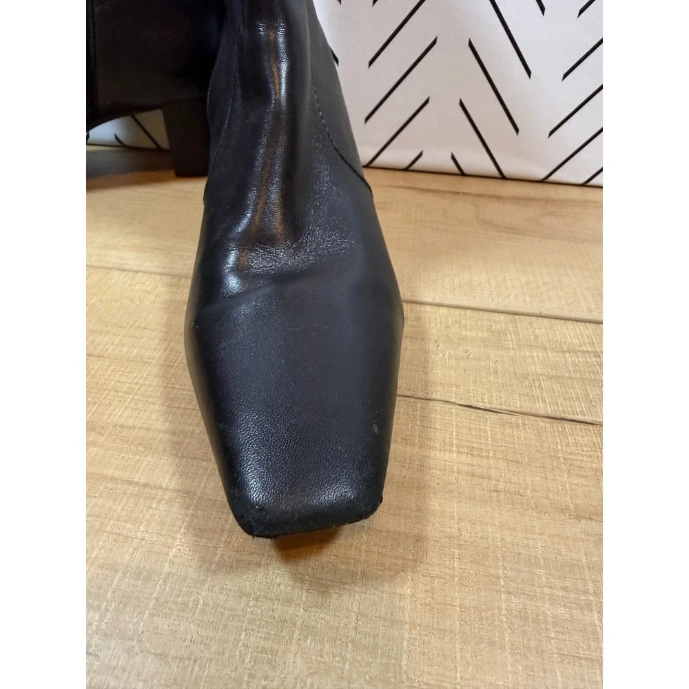 VTG Cole Haan Black Leather Tadi Square Toe Ankle Boots Women's Size 7.5‎ AA